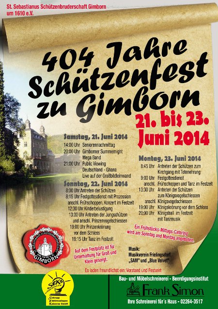 Plakat Schützenfest 2014