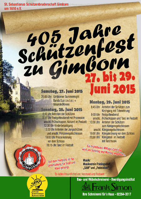 Plakat Schützenfest 2015