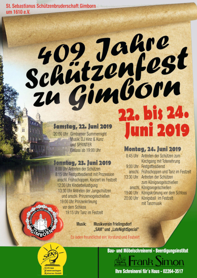 Plakat Schützenfest 2019