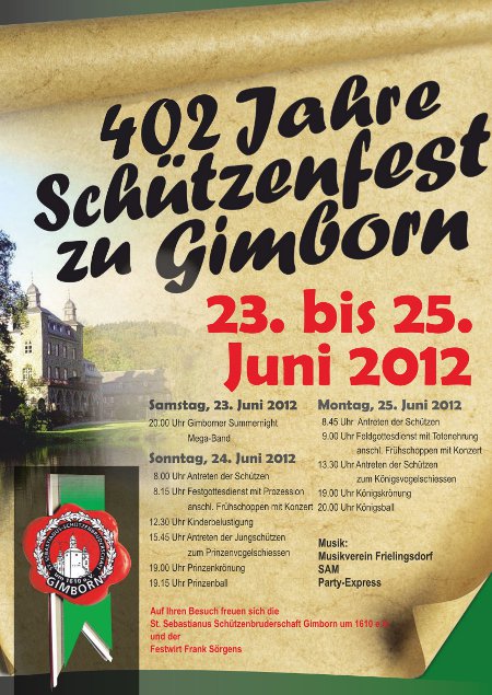 Plakat Schützenfest 2012